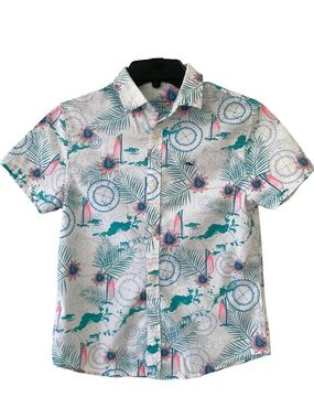 Boys Tropical Button-Up Shirt from Vineyard Vines, Size S (8-10)